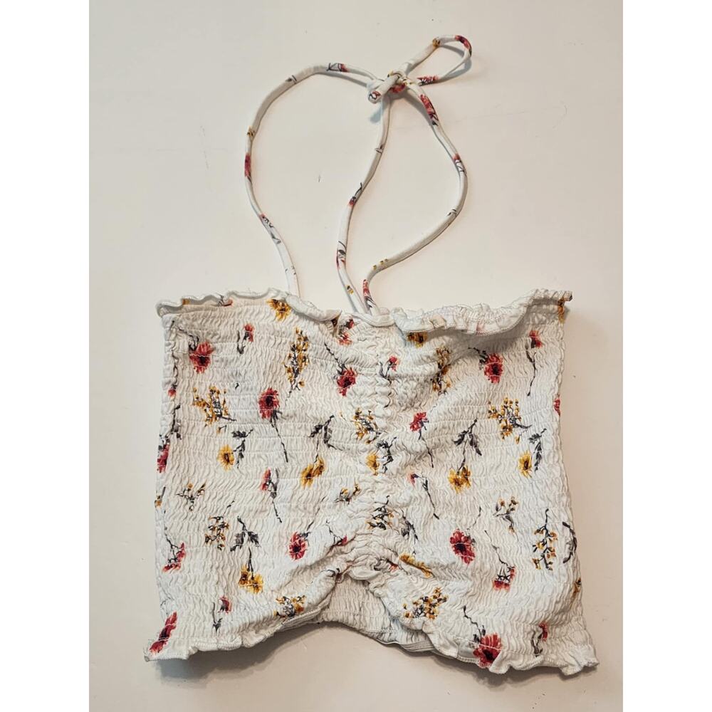 Forever 21 Floral Print Tube Top, Cropped, Medium